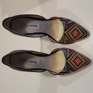 Black with bright accent colors - Steve Maddon high heel